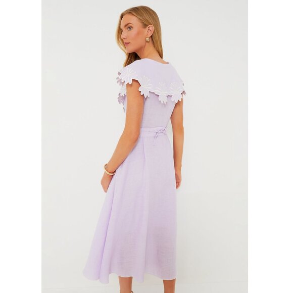 Gul Hurgel | NEW Lilac Casey V-neckline Sleeveless Midi Dress Size L - Picture 3 of 9